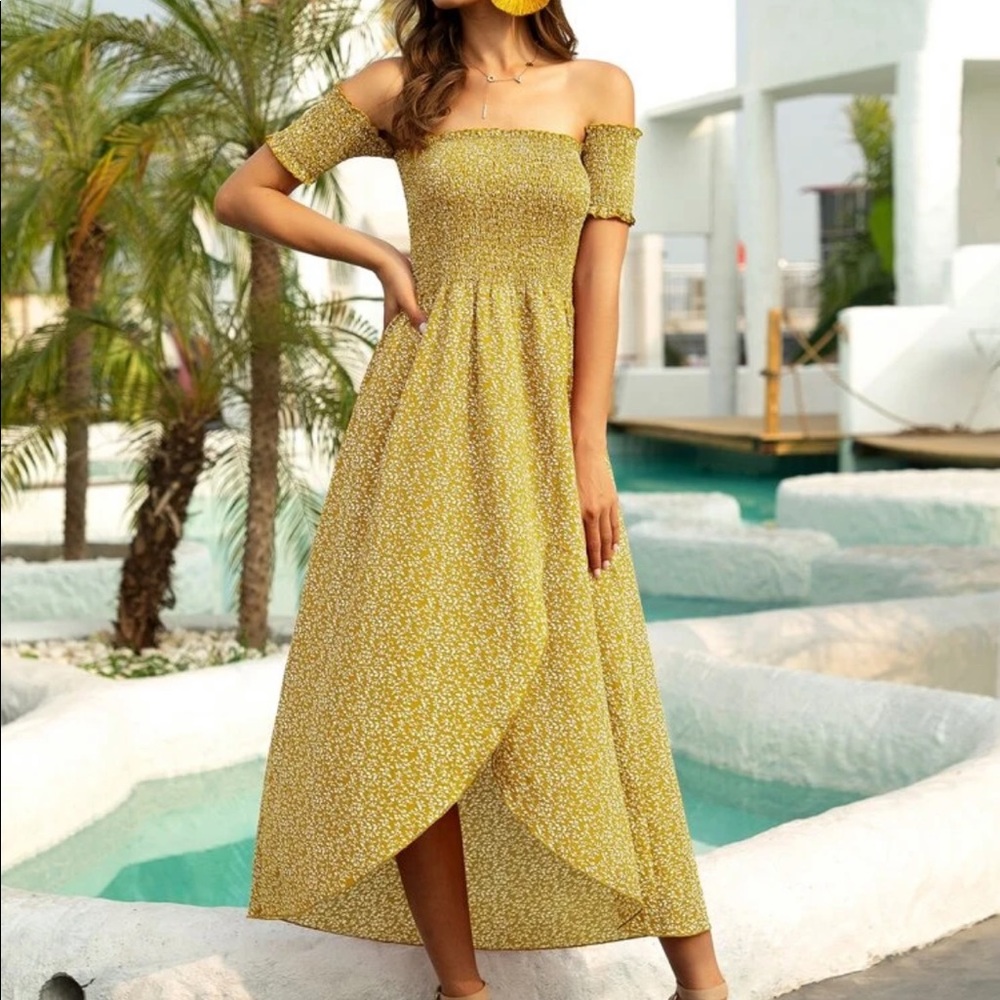 Boho floral wrap A line maxi dress - Picture 5 of 8